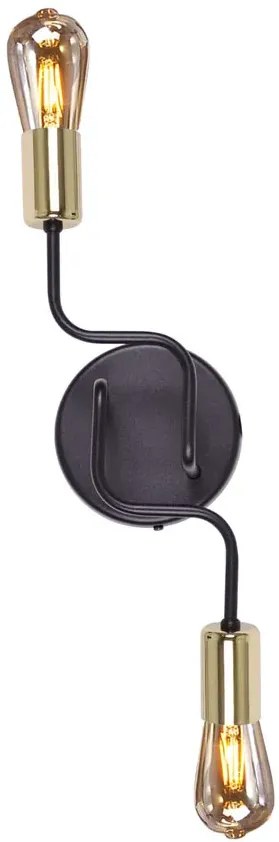 Czarny podwójny kinkiet loftowy - S832 Z4-B51