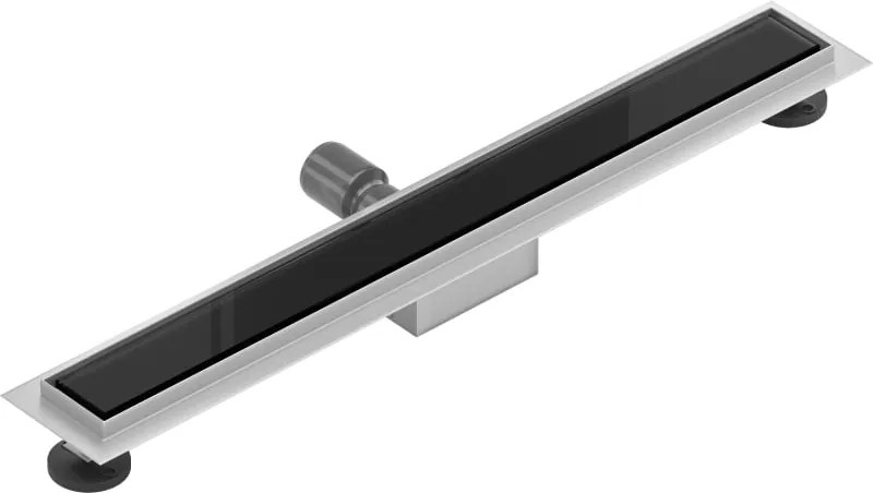 Mexen Flat MGB odpływ liniowy 70 cm, czarne szkło - 1026070-15