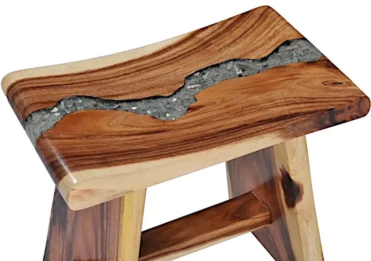 Elegancki stołek ozdobiony poliżywicą P2-B38