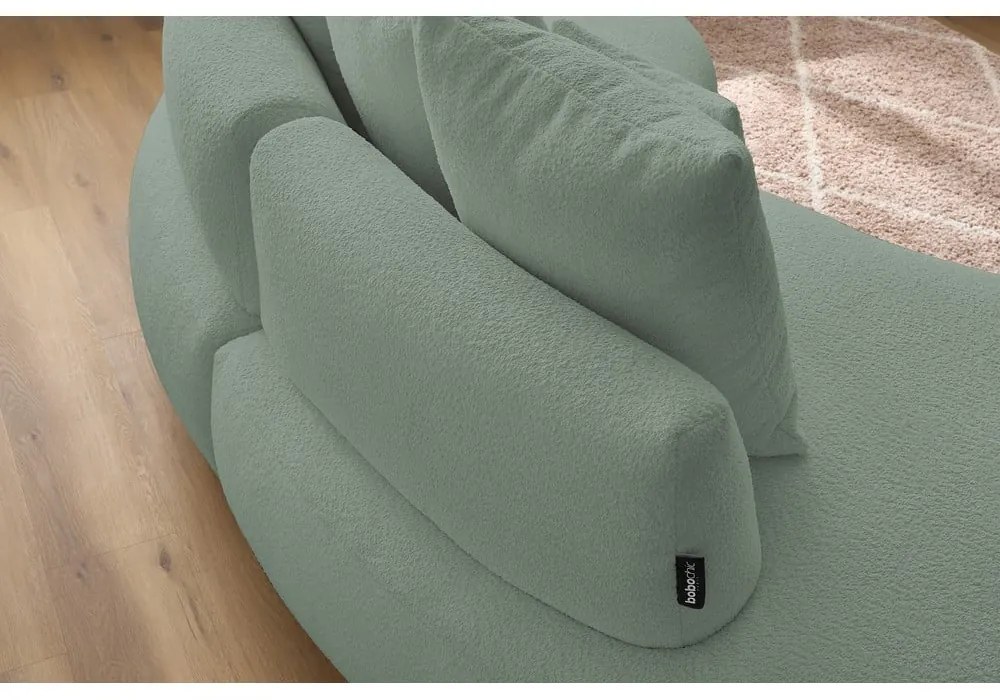 Jasnozielona sofa z materiału bouclé 260 cm Saint-Germain – Bobochic Paris