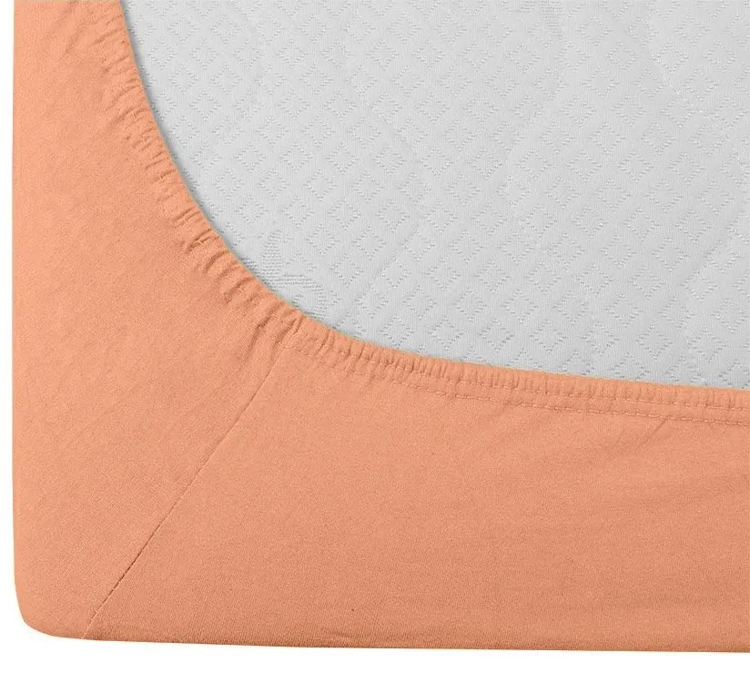 PrzytulneMieszkanie.pl Jersey prześcieradło dziecięce morelowe 70x140