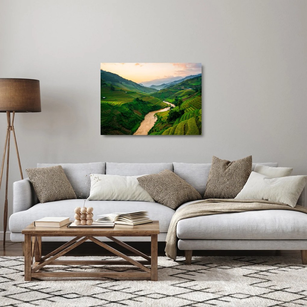 Obraz na szkle - Tarasy ryżowe II. (70x50 cm)