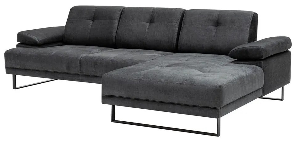 Ciemnoszara sofa narożna Artie Mustang, narożnik prawy