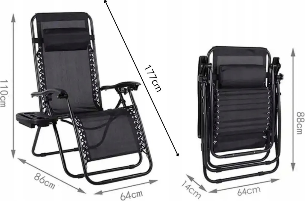 Zestaw 2 składanych leżaków ogrodowych Malibu TDC2502, kolor beżowy