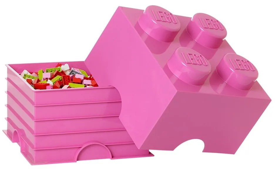 Różowy kwadratowy pojemnik LEGO®