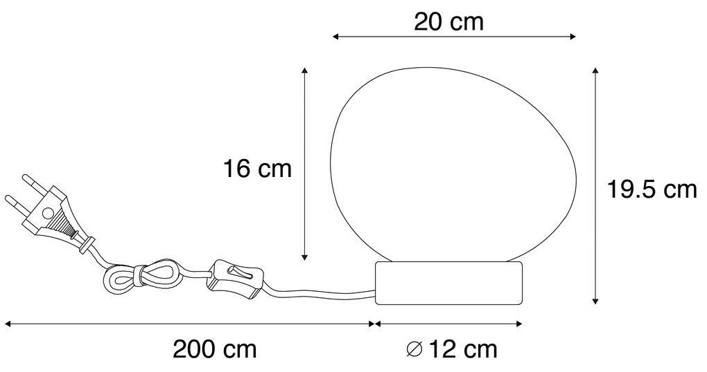 Designerska lampa stołowa mosiężna ze szkłem opalowym - SallyDesignerski Oswietlenie wewnetrzne