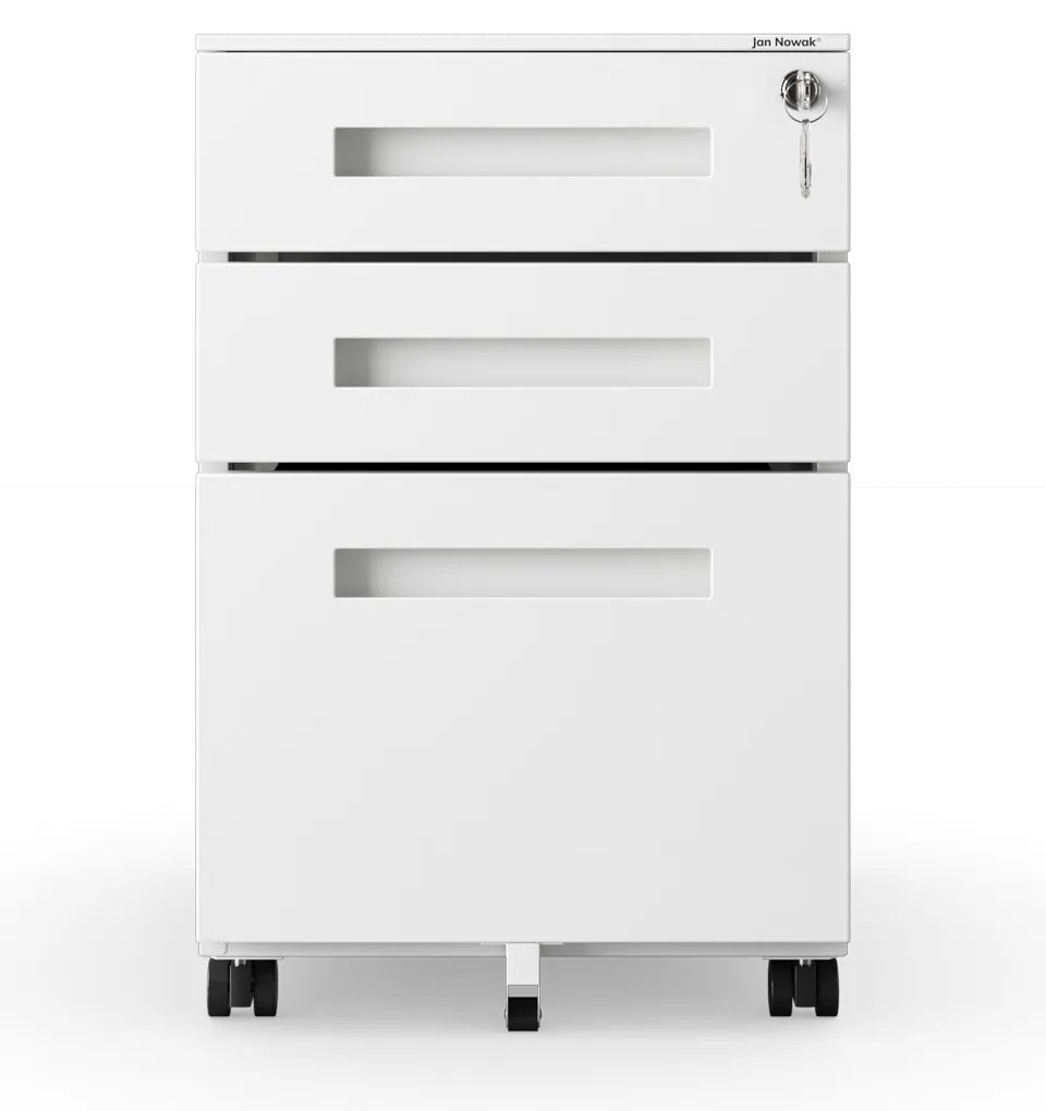 Kontenerek pod biurko biały, 390x600x500 mm: KATE