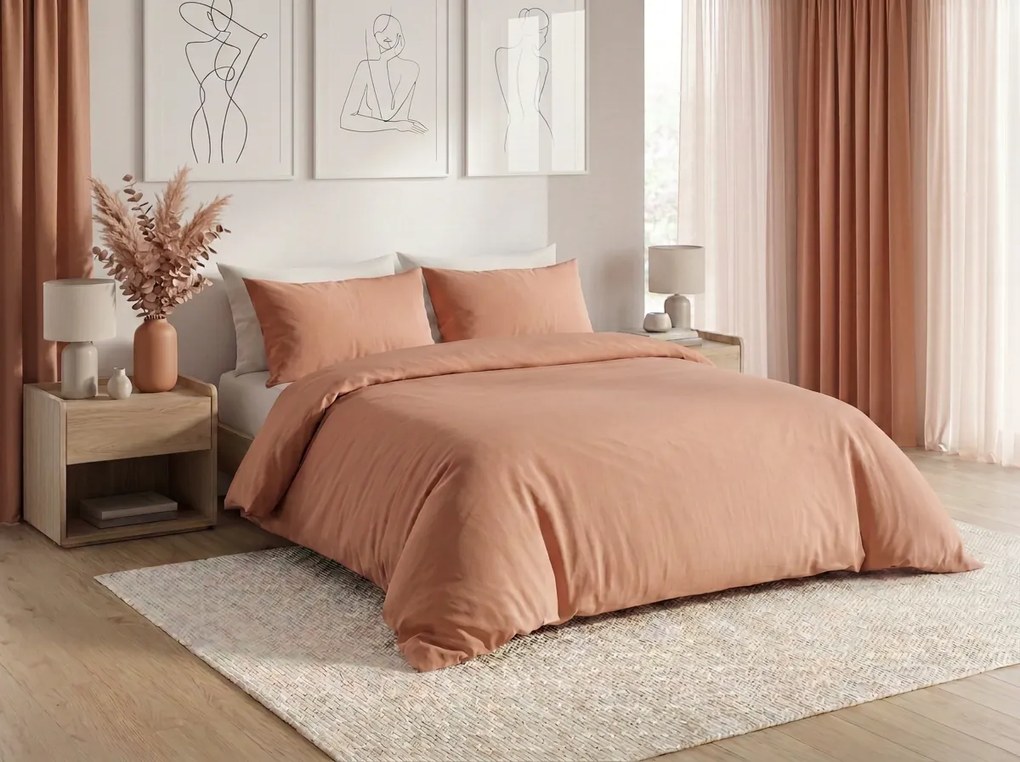 PrzytulneMieszkanie.pl PrzytulneMieszkanie.pl Bawełniana pościel CALMORA pudrowy róż Rozmiar pościeli: 2 szt 70 x 90 cm | 200 x 220 cm