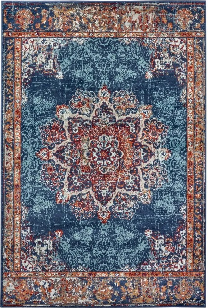 Dywan klasyczny Luxor Rozeta niebieski 80 cm x 120 cm