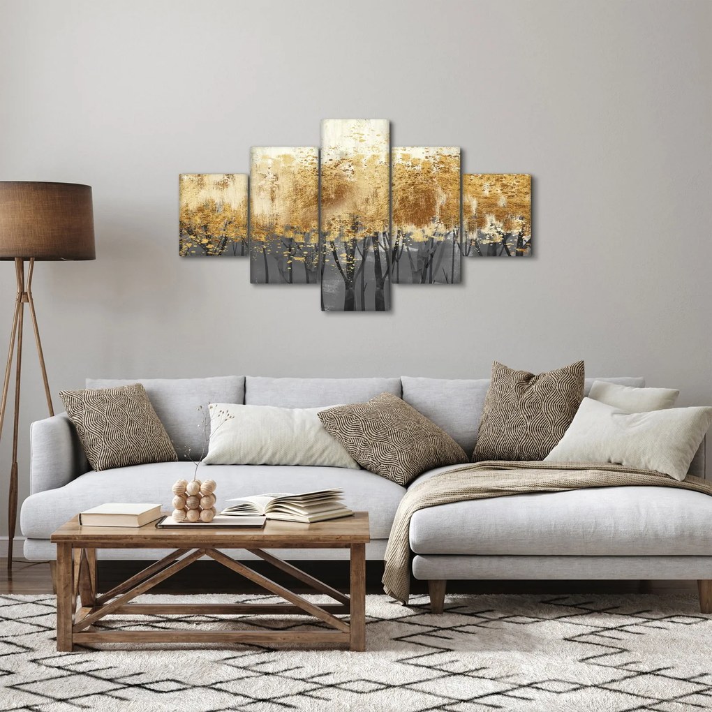 Obraz - Złote drzewa (125x70 cm)