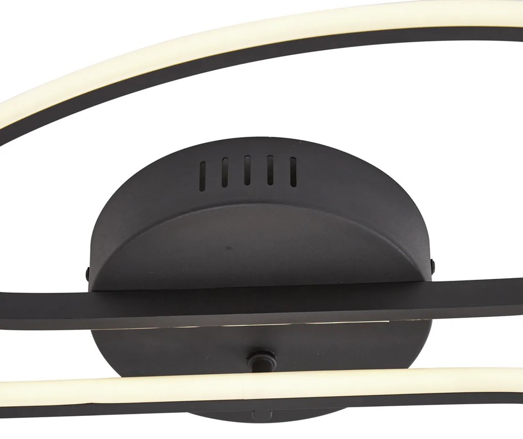 Designerska lampa sufitowa matowa czarna 65 cm 3-stopniowa ściemnialna 2-punktowa - Pepe