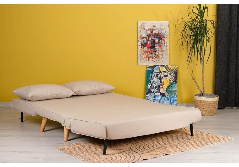 Beżowa rozkładana sofa 120 cm Folde – Artie