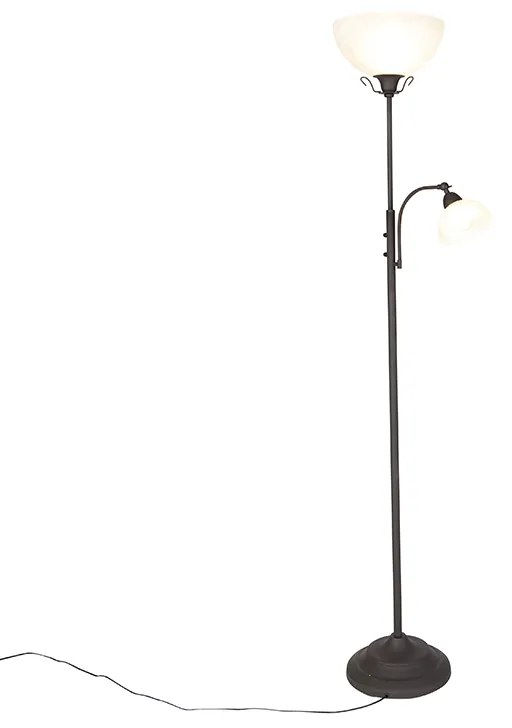 Klasyczna lampa stojąca brązowa z lampką do czytania - Dallas Rustykalny / Vintage Oswietlenie wewnetrzne