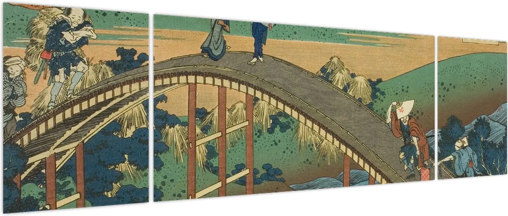 Obraz - Katsushika Hokusai, Ariwara no Narihirafrom the series One Hundred, Poems Explained by the Nurse (Hyakunin isshu uba ga etoki), reprodukcje (170x50 cm)