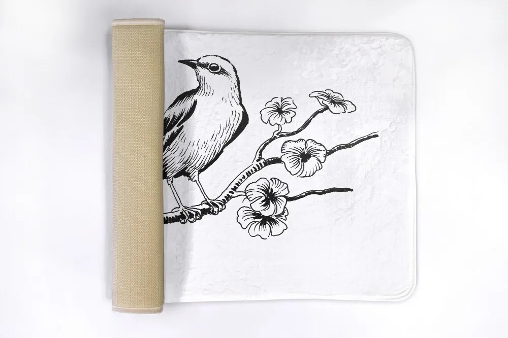 Dywanik do łazienki Dywanik do łazienki Ptak na drzewie