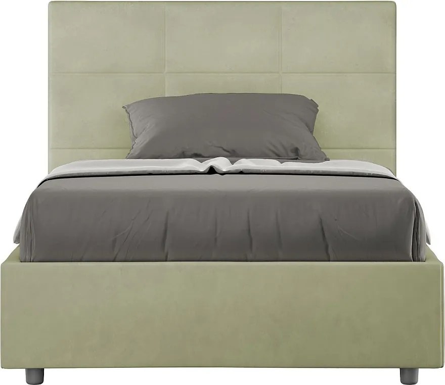 Łóżko bez stelaża tapicerowane 120x200 microfibra zielony Mika