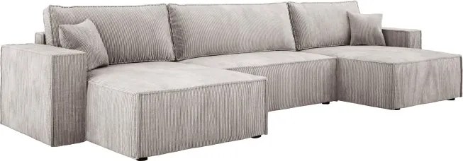 Narożnik POSO XL wolnostojący układ U z funkcją spania w tkaninie Poso 100 DomoHome