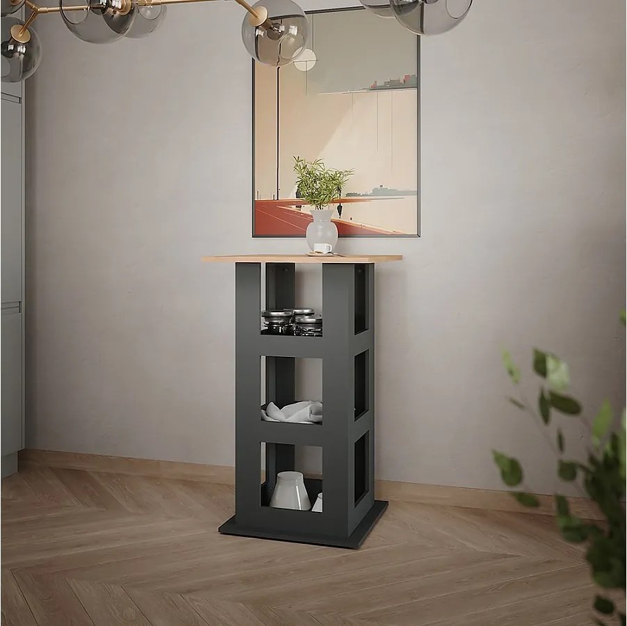 Stół barowy złoty dąb power/antracyt 65x65x106 repose