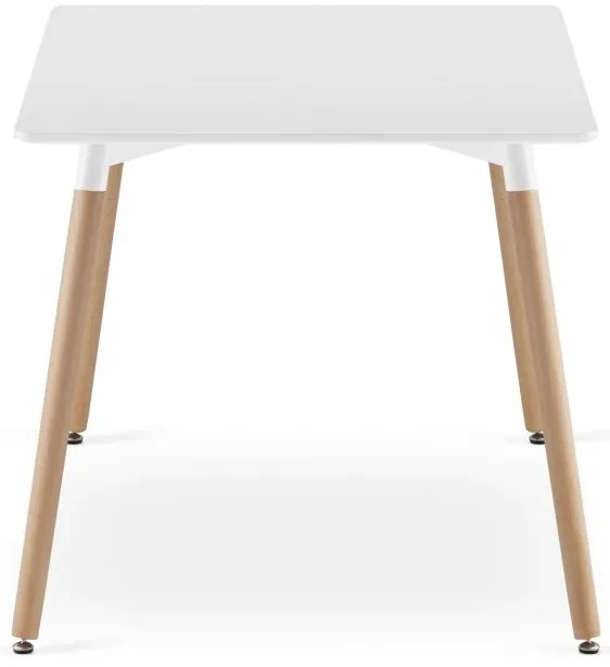 Zestaw jadalniany 1 + 4, biały stół jadalny ADRIA 120x80 cm + kremowe aksamitne krzesło LAVA