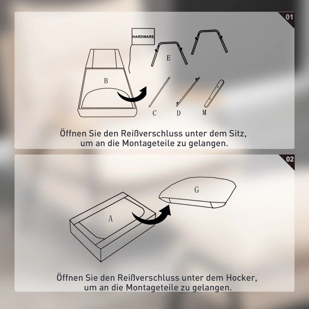 HOMCOM Fotel wypoczynkowy z podnóżkiem, funkcja leżenia, wygodny fotel telewizyjny, 68 x 91,5 x 88 cm, kolor Beżowy