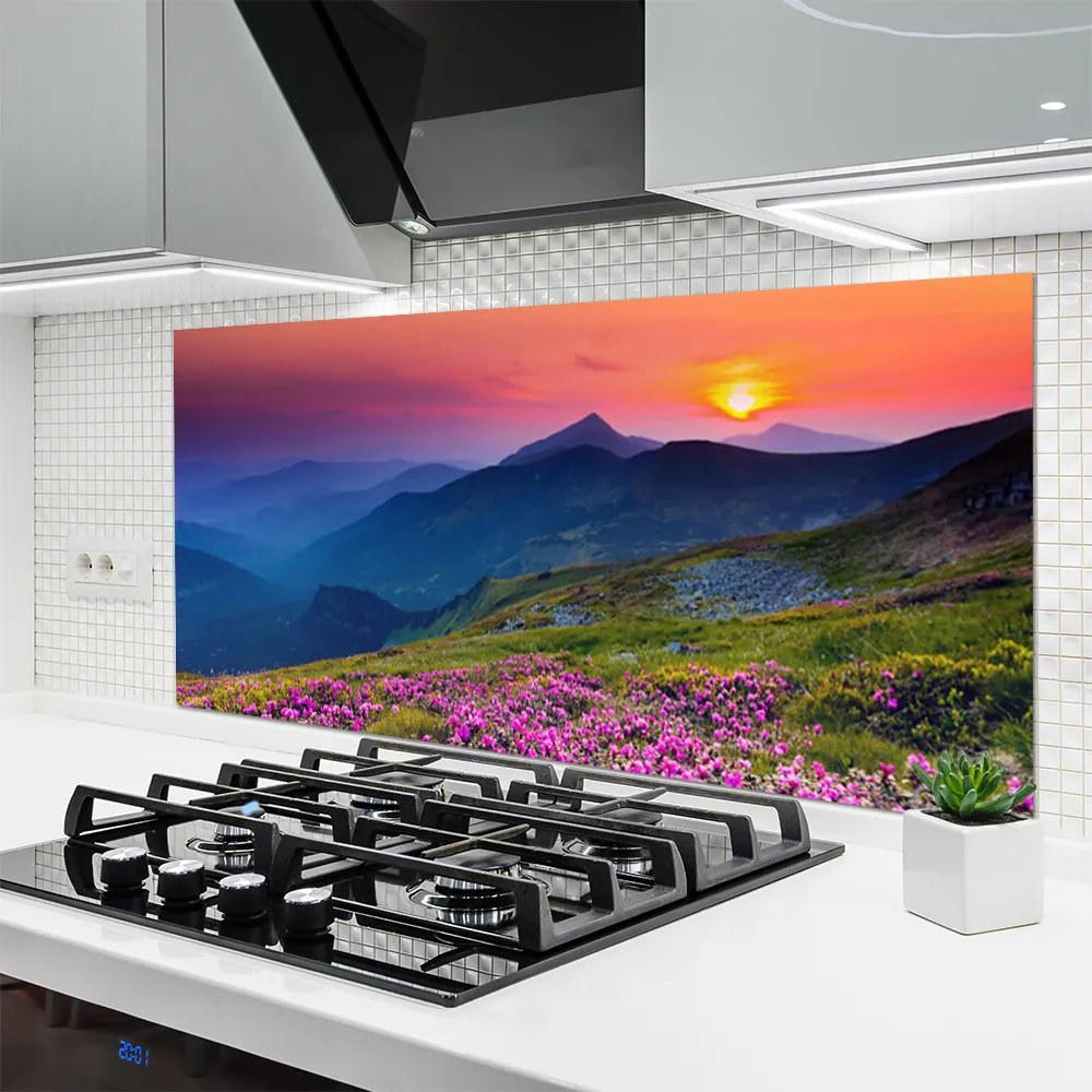 Panel Szklany Alpejska Polana Kwiatowa