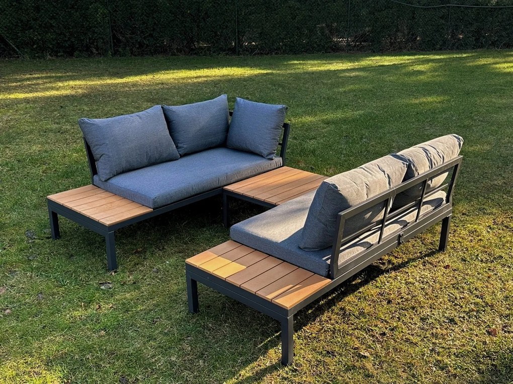 Zestaw mebli ogrodowych narożnik i stolik Tenerife MAS-XL-03, brązowy