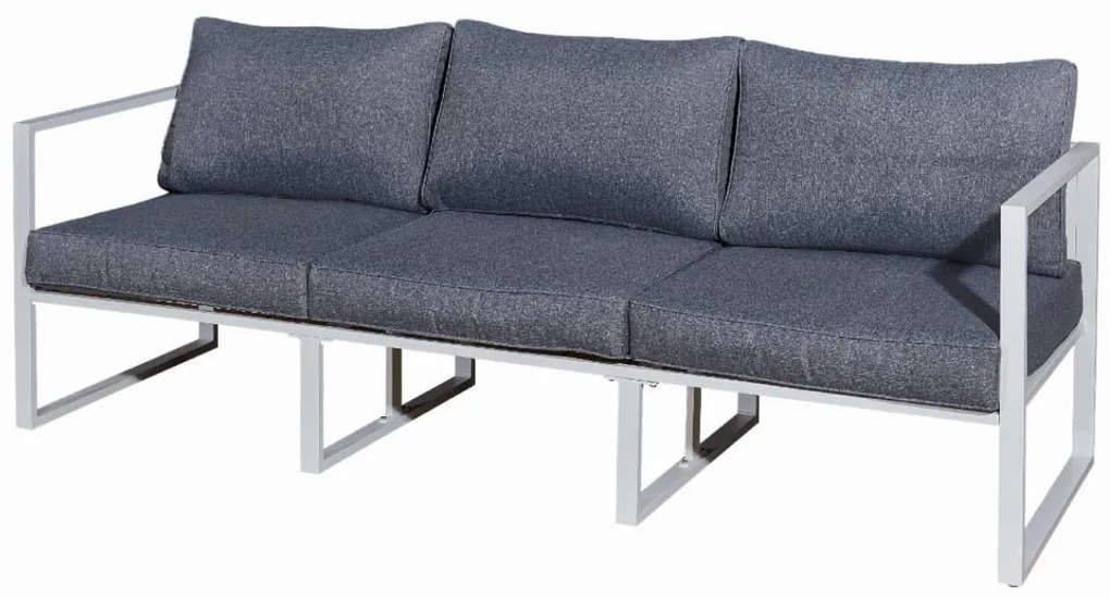 Biała sofa trzyosobowa 204cm aluminiowa na taras