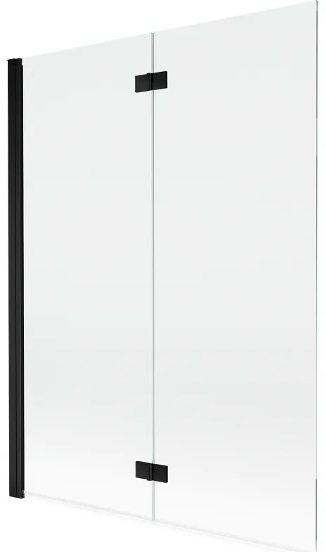 Mexen Mist parawan nawannowy 2-skrzydłowy lewy 130 x 150 cm, transparent, czarny - 8A9-130-002-70-00-L