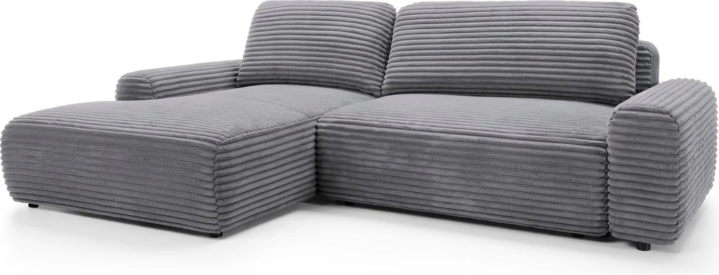 Masseno Narożnik OSSO z funkcją spania i pojemnikiem na pościel Narozniki L, Rozkładana sofa - Szary, AMBIENCE 19
