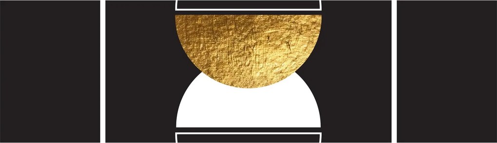 Obraz - Abstrakcja złoto i czerń N⁰2 (170x50 cm)