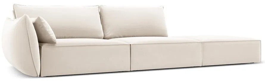 Beżowa aksamitna sofa lewostronna 264 cm Vanda – Mazzini Sofas