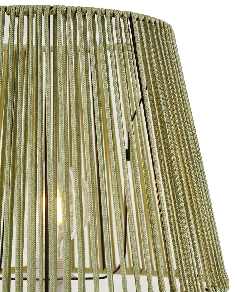 Zewnetrzna Zewnętrzna lampa podłogowa biała z zielonym kloszem ze sznura IP44 - Virginia JaylaJapandi Oswietlenie zewnetrzne