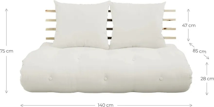 Sofa rozkładana z zielonym obiciem Karup Design Shin Sano Natural/Olive Green