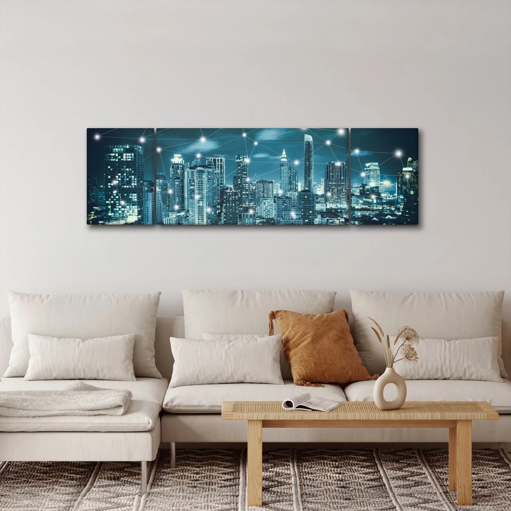 Obraz lśniącej metropolii (170x50 cm)