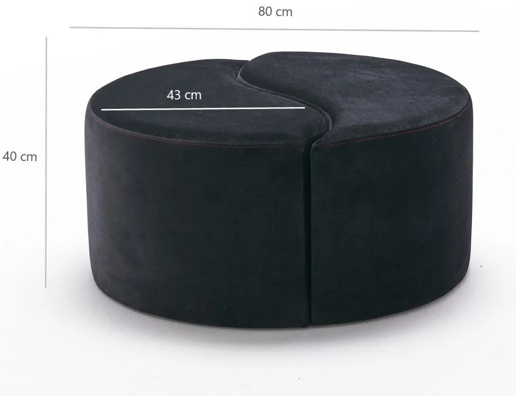 Stołek Alis Pouf Czarny