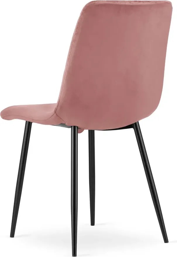 Różowe krzesło pikowane metalowe A1-T46