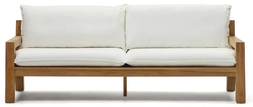 Biało-naturalna sofa ogrodowa z drewna tekowego Forcanera – Kave Home