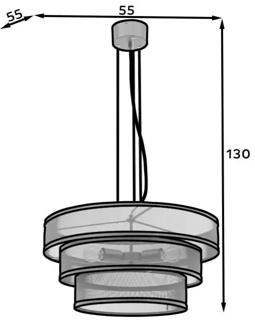 Lampa wisząca ORABELA II czarna ELTAP