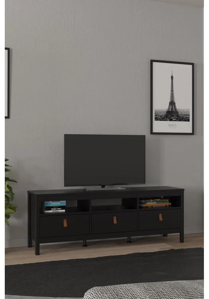 Czarna szafka pod TV 151x54 cm Madrid – Tvilum