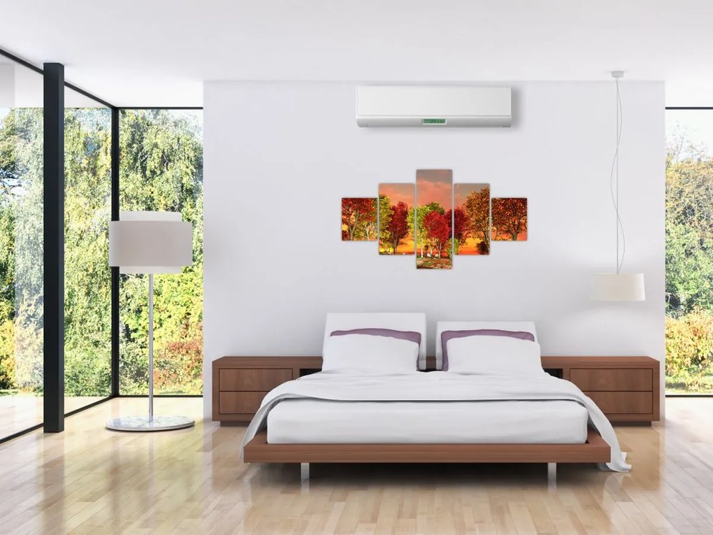 Obraz - Kolorowe drzewa (125x70 cm)