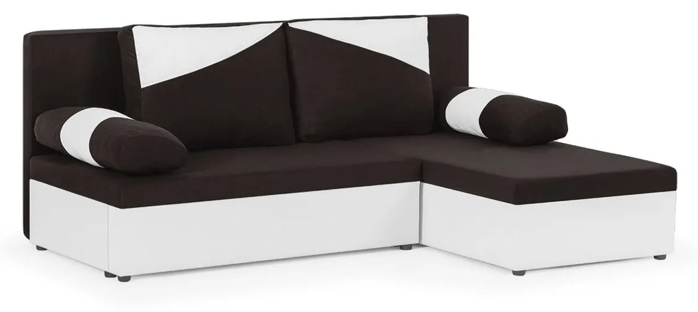 MEGA OKAZJA Narożnik z funkcją spania Polo Alova 68/01 Brązowy/Biały