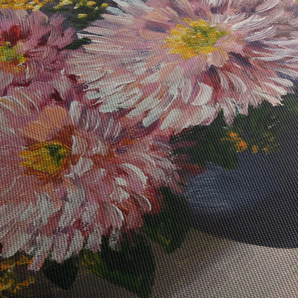 Obraz - Obraz olejny, Kwiaty w wazonie (125x70 cm)