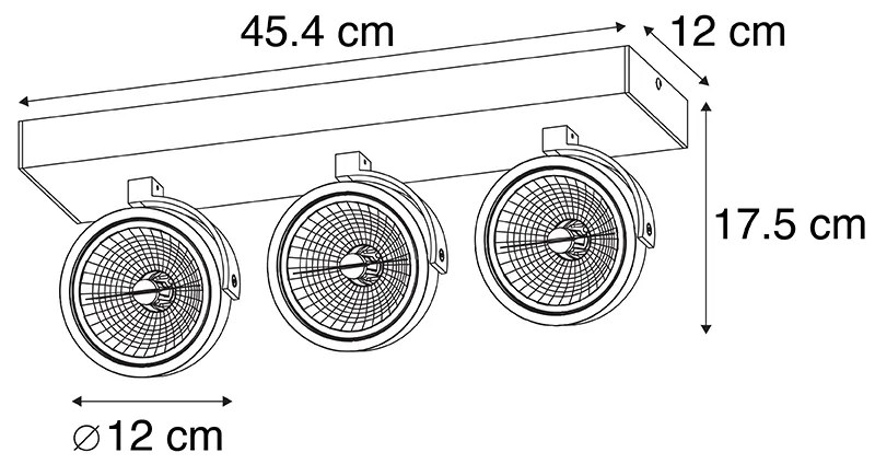 Industrial spot szary regulowany 3-punktowy - Go