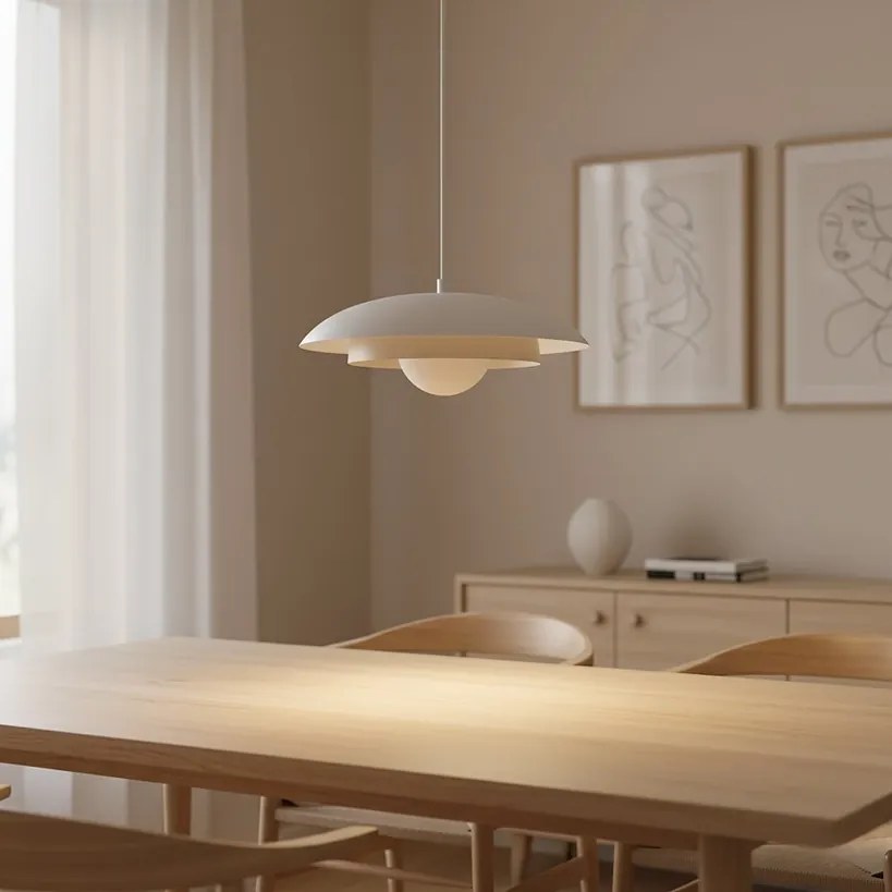 Skin 1 WH biało-mokka lampa wisząca nowoczesna, średnica 30cm