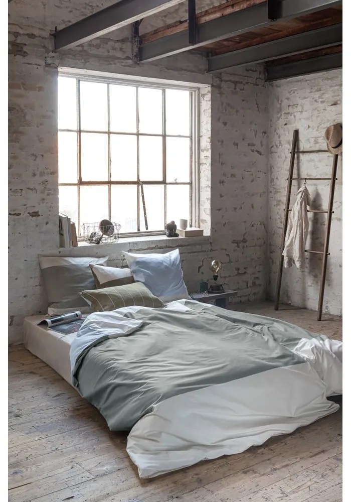 Pościel jednoosobowa z perkalu bawełnianego w kolorze khaki 140x220 cm Colore – Mette Ditmer Denmark