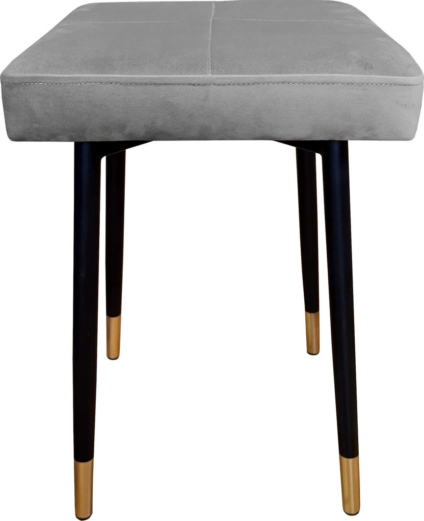 Taboret MAX tkanina Welur stelaż metalowy STOŁEK LOFT : Kolor nogi - Czarno-złota stożek, Kolor tkaniny - VELVET - MG17, Typ tkaniny - Velvet