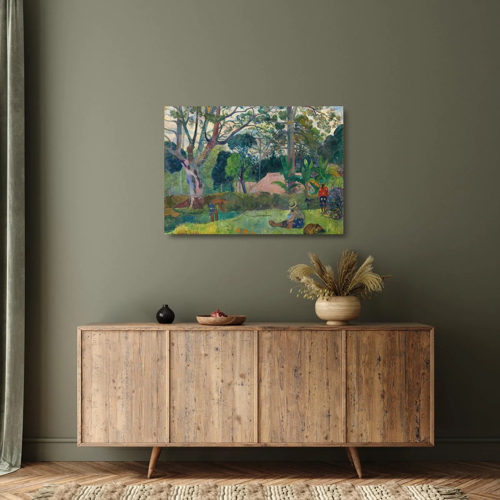 Obraz na szkle - Paul Gauguin, Te raau rahi (The Big Tree), reprodukcje (70x50 cm)
