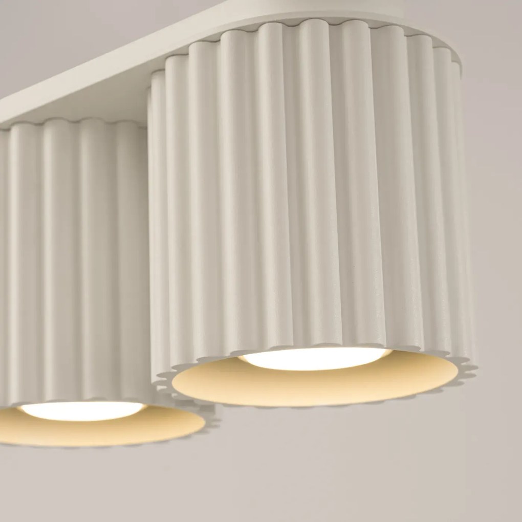 Plafon dwupunktowy AURA 2 beżowy GU10 ryflowany  SOLLUX  LIGHTING