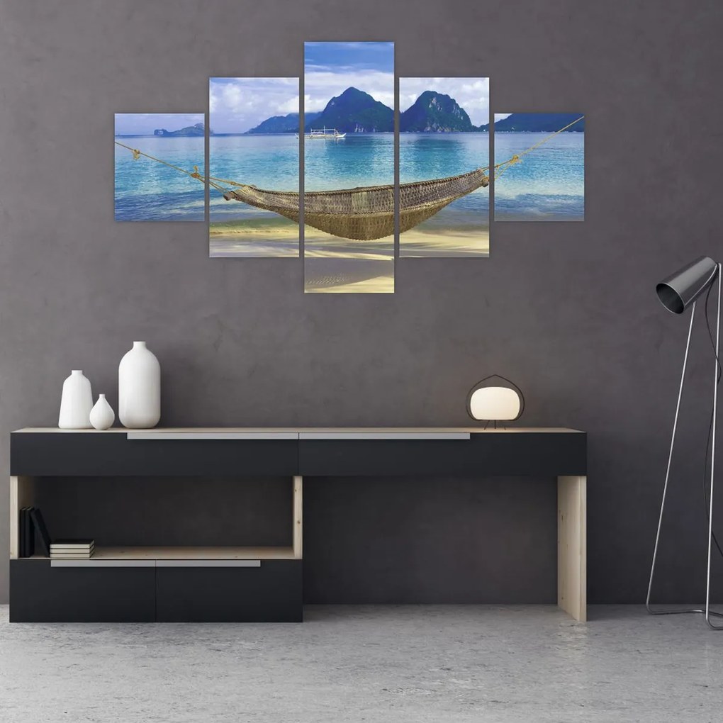Obraz - Obraz hamaka na plaży 2 (125x70 cm)