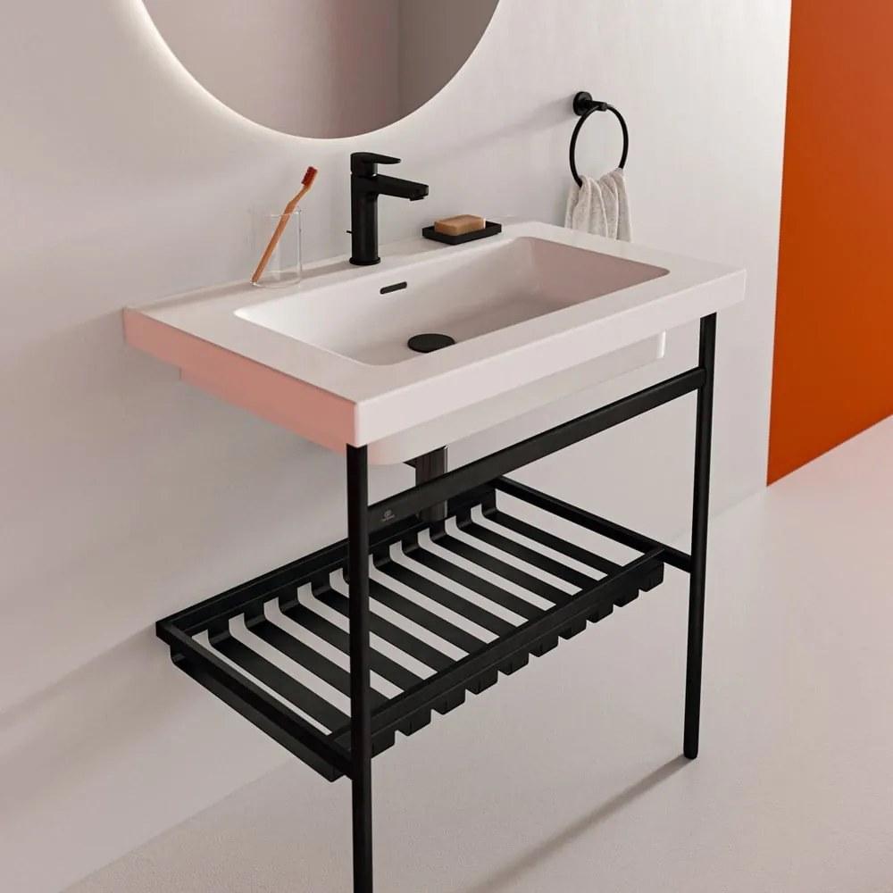 Czarny metalowy stelaż pod umywalkę 76x82 cm Conca – Ideal Standard